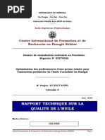 Tests Huile Arachide Livrable 2 Analyse de La Qualité de L'huile Produite