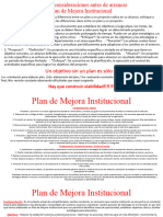 Plan de Mejora Institucional