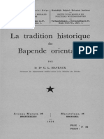 Hum - Sc. (IRCB) - T.XXXVII, 1 - HAVEAUX G. L. - La Tradition Historique Des Bapende Orientaux - 1954