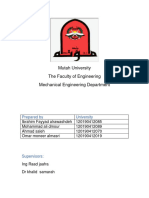 Mutah University The Faculty of Engineering Mechanical Engineering Department