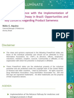 Sharing Experience With The Implementation of The Reliance Pathway in Brazil: Opportunities and Key Concerns Regarding Product Sameness