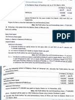 Questions On Net Profit Before Tax and Extraordinary Items