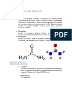 Especificaciones Del Producto Urea