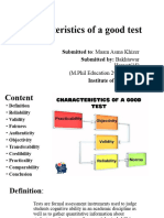 Characteristics of A Good Test1-1