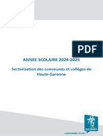 Sectorisation Des Collèges Et Communes de Haute-Garonne - Année Scolaire 2024-2025