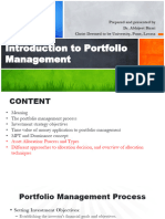 Introduction To Portfolio Management