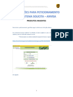 Instruções para Peticionamento No Sistema Solicita - Anvisa Anuentes