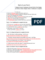 Answer Key-End of Year Test 9form