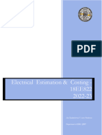 Electrical Estimation & Costing - 18EE822 2022-23: Mrs - Tarakeshwari V, Asst. Professor Department of EEE, SJBIT