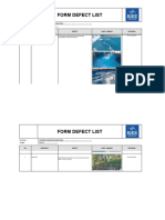 Form Defect List