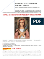 Novena en Honor A Santa Filomena