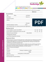 Safer Recruitment Application Form Template