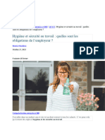 Hygiène Et Sécurité Au Travail: Quelles Sont Les Obligations de L'employeur ?