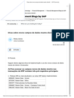 Dicas Sobre Novos Campos de Dados Mestre Cliente Fornecedor