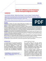 Validez y Confiabilidad de La Batería Luria Inicial para Identificar Alteraciones Neuropsicológicas en Niños Cubanos