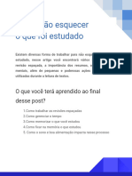 Como Não Esquecer o Que Foi Estudado Projeto-Agatha