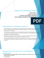 Management of Banking Companies