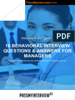 16 Behavioral Interview Questions & Answers For Managers: Order ID: 0081249