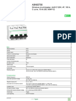 Product Datasheet: Miniature Circuit-Breaker, Acti9 C120H, 4P, 100 A, C Curve, 15 Ka (IEC 60947-2)