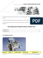 Fuel Injection Pump Product Model List