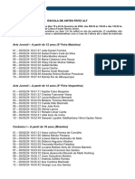 Lista de Aprovados Processo Seletivo para Ingresso em Cursos Da Escola de Artes Fritz Alt em 2024