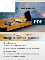 BEE1133: Circuit Analysis I: Chapter 3: Method of Analysis (DC)