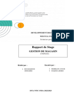 Rapport de Stage Gestion de Magasin