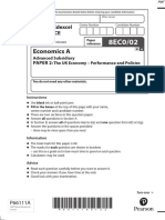 June 2022 QP - Paper 2 Edexcel (A) Economics As-Level