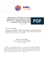 Définition, Mesure Et Pilotage de La Performance Client-Fournisseur - Des Freins Au Partenariat Interne Entre Acheteurs Et Opérationnels