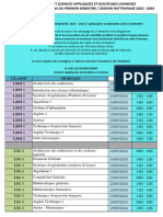 Calendrier Examen Premier Semestre Session Rattrapage