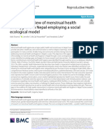 Systematic Review of Menstrual Health and Hygiene in Nepal Employing A Social Ecological Model