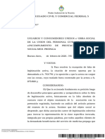 Fallo Union de Consumidores C Obra Social UPCN - Rol de Asociaciones de Consumidores