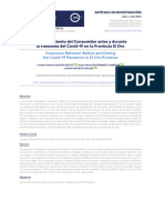 Comportamiento Del Consumidor Antes y Durante La Pandemia Del Covid-19 en La Provincia El Oro