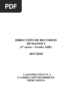 Grado Ade Práctica N. 1.la Dirección de RRHH en Mercadona