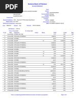 National Bank of Pakistan: Account Statement