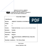 Plan de Curso Ambiente y Desarrollo Sostenible en Venezuela