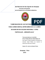 Comparacion de Los Factores de Riesgo para Caries Dental Entre Niños de 6 A 12 Años de Edad en Un Colegio Nacional y Otro Particular