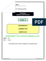 March 2019 Grade 12 QP and Memo