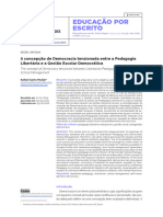 A Concepção de Democracia Tensionada Entre A Pedagogia Libertária e A Gestão Escolar Democrática