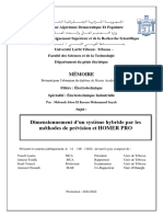 Dimensionnement D'un Système Hybride Par Les Méthodes de Prévision Et HOMER PRO