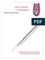 Ensayo Sobre Equidad de Género, Machiasmo y Feminismo Barrios Alarcon Samuel