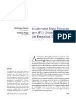 Investment Banks in India & IPO Under Pricing - Case Study