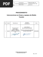 Procedimiento Intervenciones en Lineas y Equipos de Media Tensión