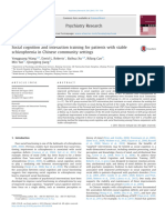 Social Cognition and Interaction Training For Patients With Stable Schizophrenia Un Chinese Community Setting