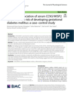 A Positive Association of Serum CCN5/WISP2 Levels With The Risk of Developing Gestational Diabetes Mellitus: A Case-Control Study