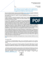 Arrêt Cotora C. Roumanie - Procédure Disciplinaire Initiée Par Le Conseil Supérieur de La Magistrature À L'encontre D'une Juge