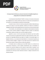 Comunicado Ley Salud Mental CFDAGRA