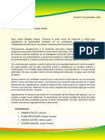 Carta de Agradecimiento