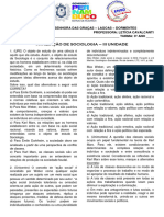 Avaliação Sociologia - 3 Ano - Iii Unidade