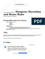 Stonehell Dungeon - Downtime and House Rules